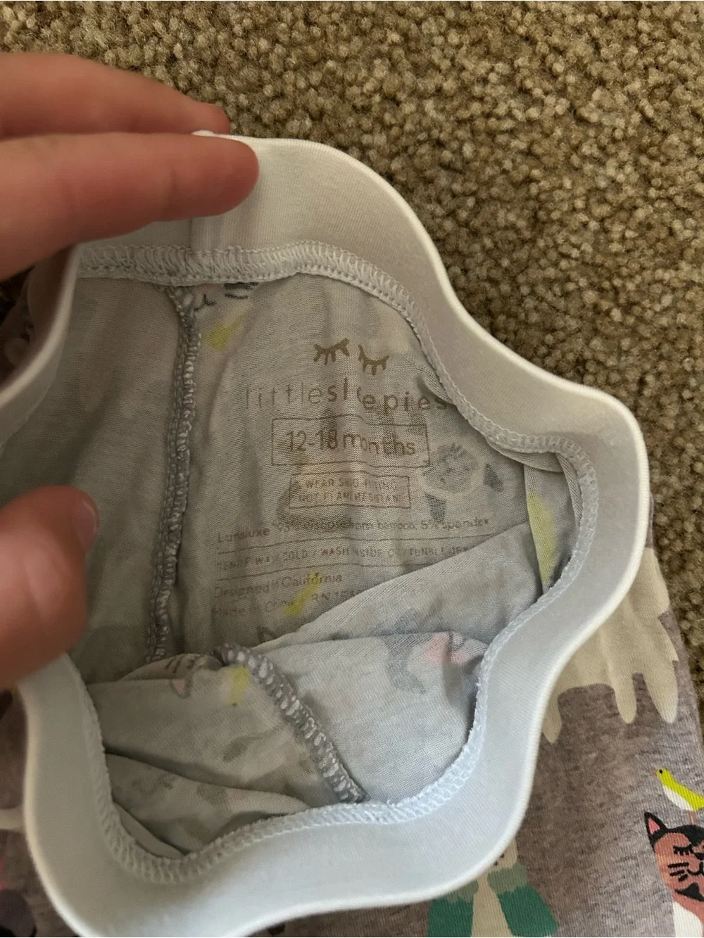 Little Sleepies Gray Cat Print Pajama Pants